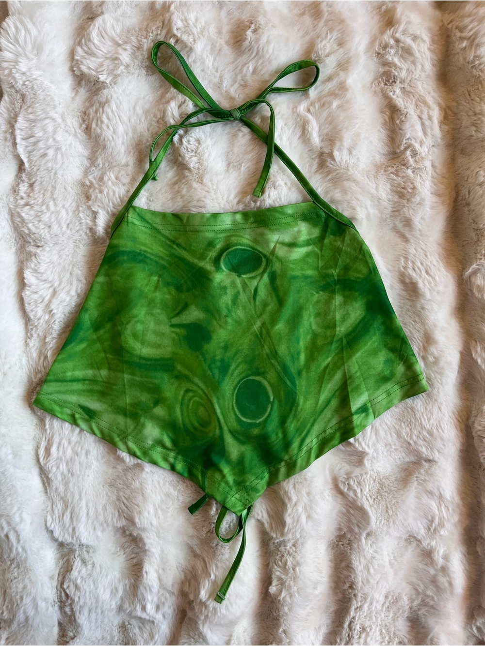 Bright Green Lined Halter Top